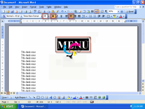 thiết kế menu bằng word